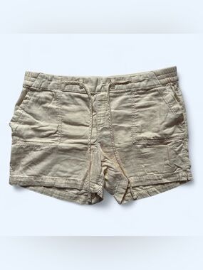 Old Navy Safari Short in Cream Size XL Drawstring Cotton Pockets High Rise